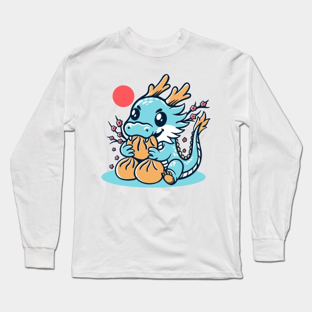 Cute Baby Dragon Long Sleeve T-Shirt by Aliza's